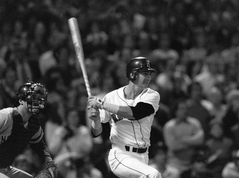 Yastrzemski follows through on his 3,000th career hit on Sept. 11, 1979. Photo credit: AP